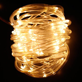 led太阳能彩灯带七彩闪烁户外防水灯条庭院阳台布置花园装饰树灯 遥控