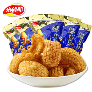 rf米修郎鱿鱼卷260g膨化食品休闲零食追剧小吃网红鱿鱼酥海味鱿味 虾