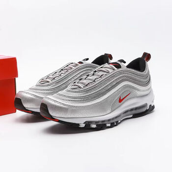 97白雾霾蓝情侣百搭休闲鞋气垫运动跑步鞋男女同款 air max 97 银子弹