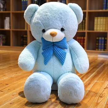 娃娃蓝色大熊女生抱抱玩偶可爱大号熊猫公仔毛绒玩具睡觉小熊抱枕蓝色