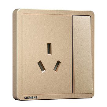 面板 三孔空调热水器大功率插座 墙壁86型插座致典系列日耀金 16a三孔