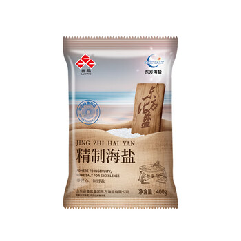 鲁晶精制海盐海盐食盐未无抗结剂400.g*7袋