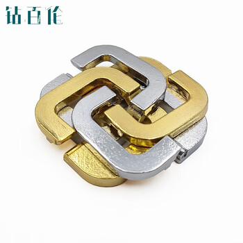 定制魔puzzle金锁十级烧脑玩具四方锁高难度解密马蹄扣柠檬黄四叶草5