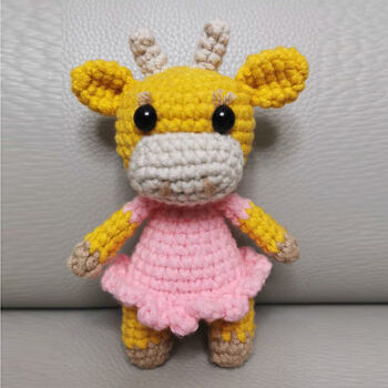 手工编织diy材料包毛线玩偶挂件勾针织娃娃熊猫一二布布创意礼物 粉色