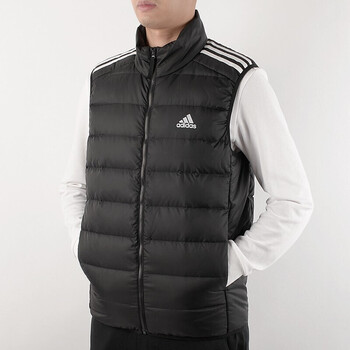 adidas阿迪达斯羽绒背心2021冬季新款男子防寒保暖马甲羽绒背心连帽