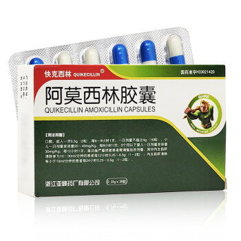 快克西林 阿莫西林膠囊 0.25g*36粒 消炎藥 5盒