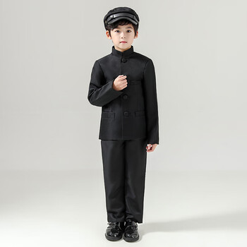 米诗德儿童中山装男童表演服民国中小学生五四青年新年主持合唱朗诵