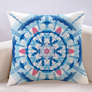 万燊新中式青花扎染民族风花纹抱枕靠垫中国风蓝染沙发客厅高档大靠背