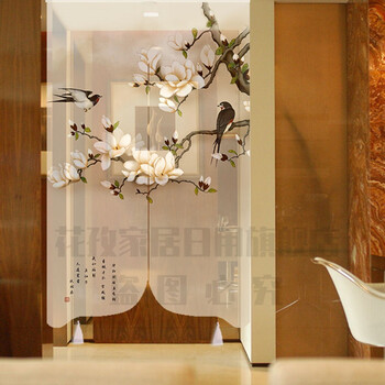 珠帘门帘 玄关门帘室内门帘新中式古风布艺门帘隔断帘玄关客厅卧室