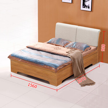 卧室床板式床软包床头卧室高箱体床地暖储物床板式床15米18米双人床s