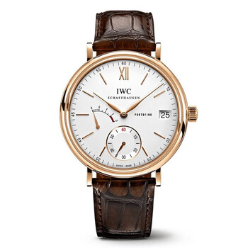 万国(iwc) 万国(iwc)瑞士手表 手动机械男士腕表45mm 棕带银盘iw