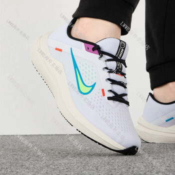 耐克nikeairwinflo10se运动训练舒适男子跑步鞋白色闪电蓝爆炸绿黄黑