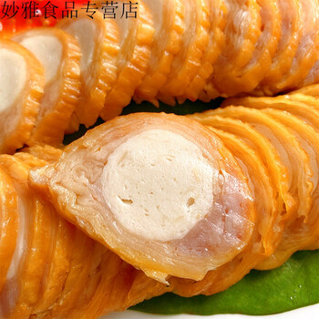 闽南特产鸭皮卷皮蛋卷酒店特色冷盘菜凉菜蛋黄卷鲍鱼卷220g2条皮蛋卷