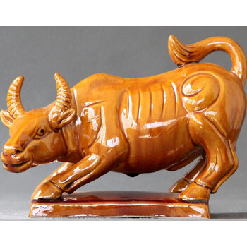 辉黄陶瓷牛黄牛水牛工艺品送礼品家居化解卫生间厨房缺角客厅办公摆件