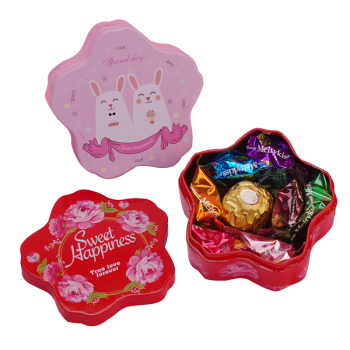 明治（Meiji）雪吻巧克力喜糖成品7+1粒五角星花形铁盒创意婚礼糖盒 7粒明治+1F款 白兔/单一礼盒/代包/附标签