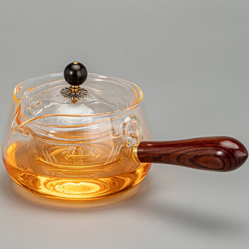 玻璃360度旋转逍遥泡茶壶茶具套装家用轻奢功夫茶杯小型办公喝茶 透明