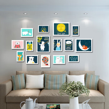 7寸相框摆台创意挂墙韩版简约七寸画框照片框组合照片墙装饰像框 15框