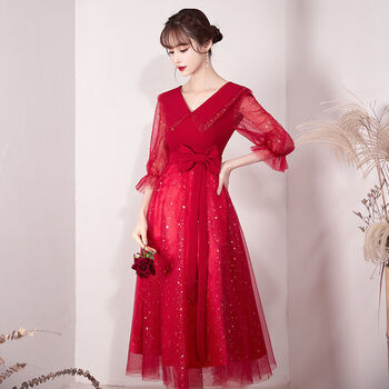 阿猫顿 孕妇婚纱7个月敬酒服新娘遮肚子孕妇结婚敬酒服新娘回门便装