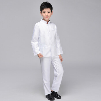 儿童民国风服装五四青年中山装学生合唱演出服少年中国说朗诵服装定制