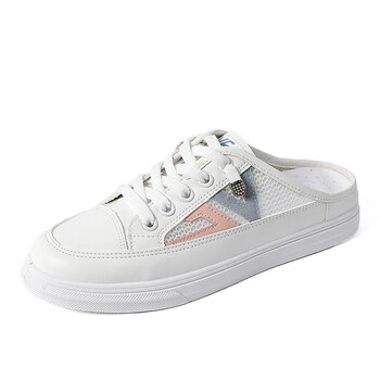 fengpilang卡迪高女鞋官方风格增高半拖鞋2023春夏季无后跟帆布鞋女