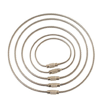 鑫亨达(xinhengda)304不锈钢钢丝绳圈 钥匙圈钥匙扣钢丝圈钥匙扣环