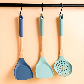 炒菜铲子不粘锅专用锅铲耐高温家用厨具套装汤勺子漏勺奶油绿单个入