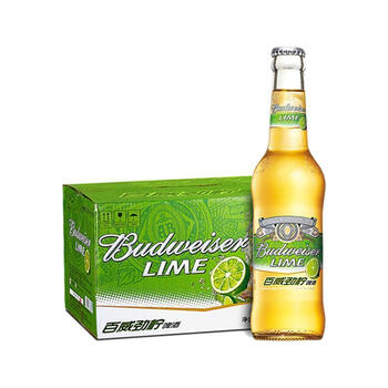 budweiser百威啤酒劲柠青柠檬味果味黄啤330ml24瓶装全国330ml24瓶