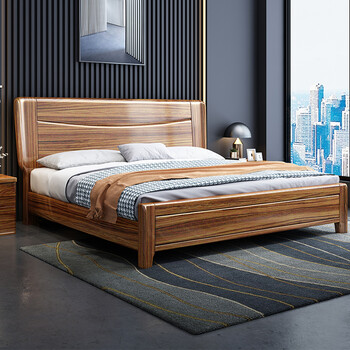 万·利旺乌金木实木床乌金木大床新实木床全实木床主卧婚床1.