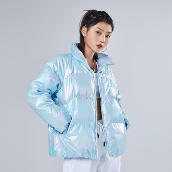 匹克立领羽绒服外套女士2021秋冬季新款保暖防风外衣棉袄面包服女df