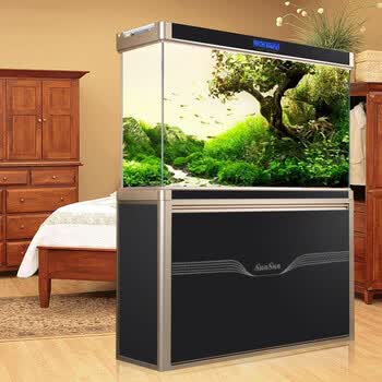 森森 鱼缸水族箱超白玻璃生态热带鱼缸底过滤龙鱼缸h2w系列 钢琴黑