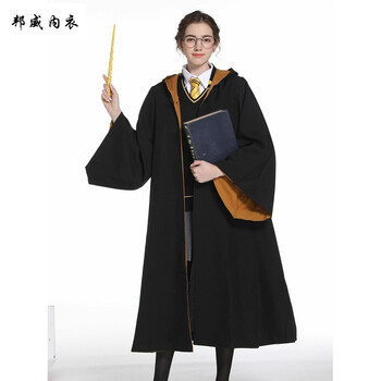 服装环球周边斗篷校服巫师袍流行新款 赫奇帕奇魔法袍 领带 围巾 xs