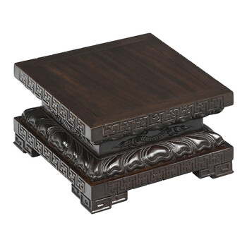 底座木加高奇石花盆摆件方形莲花底座 定制尺寸咨询
