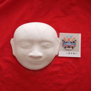 面具白坯大中小号手工艺非遗文化教学材 特大号窦尔敦 颜料套装 图片