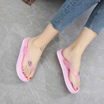 美人桥轻人字拖女夏外穿果冻夹脚拖鞋百搭防滑时尚平底学生防滑 果冻