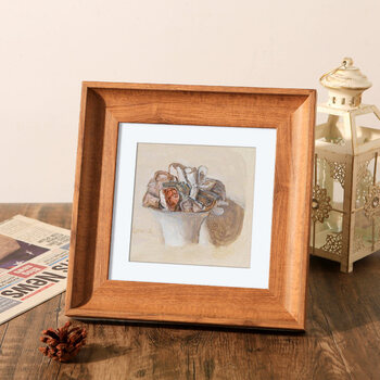 照片框架小相框摆台38cm33厘米50 木纹色 正方形28寸挂式【可放画芯