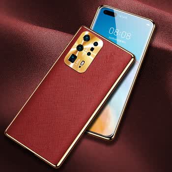 韩诺 华为p40pro手机壳p40 pro真皮保护套高档奢华5g素全包防摔男款软