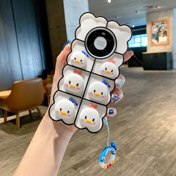 解压手机壳ins可爱减压唐老鸭黛西适用华为matee带指环p立体手机壳e