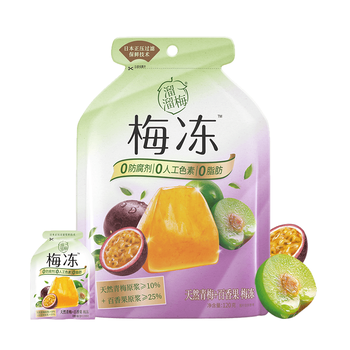 溜溜梅百香果味梅冻120g/袋  0脂肪0防腐剂儿童健康休闲小包装零食 百香果味果冻120g「0防腐剂」