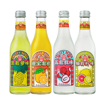 亚洲沙示白柠 325ml 沙示系列风味童年经典汽水碳酸饮料年货 4瓶亚洲