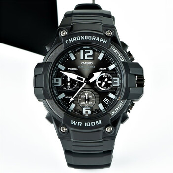 卡西欧(casio)手表男三眼多功能经典复古黑金防水运动mcw200h-9a 1a