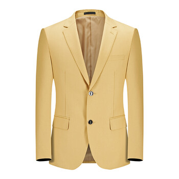 男士气质工作正装男式潮流单西男生外衣大学生金色男西服21世纪扣子