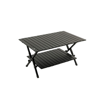 山之客(mountainhiker)户外双层蛋卷桌 铝合金折叠露营野餐桌便携式