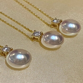 珥柒(erqi)海水珍珠项链王妃款珍珠吊坠妈妈款 银色款坠子 链 8-8.5mm