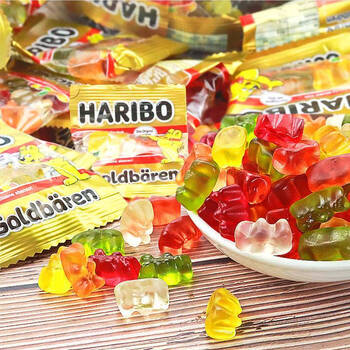 张国伟抖音同款德国haribo哈瑞宝金小熊七色糖果软糖小熊果汁软糖金熊