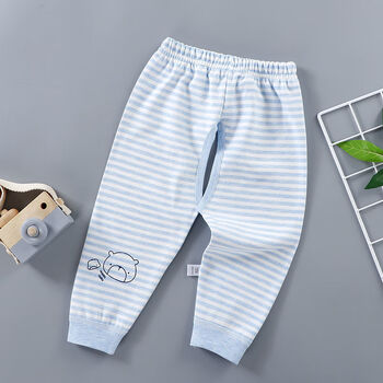 新生儿童开裆裤夏季男女宝宝开档秋裤新生儿衣服春秋夏季长裤天蓝色80