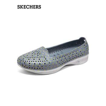 斯凯奇skechers轻质一脚套懒人鞋休闲塑模鞋女士洞洞鞋凉鞋14697灰色