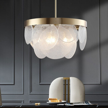 2021新款餐厅卧室设计师创意个性灯具轻奢风格灯具灯饰全铜玻璃6060cm