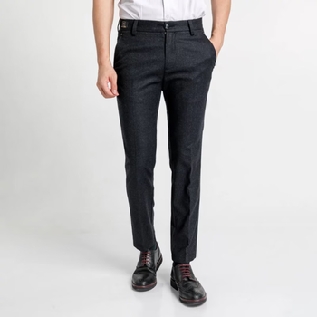 路卡迪龙男裤专柜纯羊毛时尚百搭直筒男士毛料休闲裤147202008