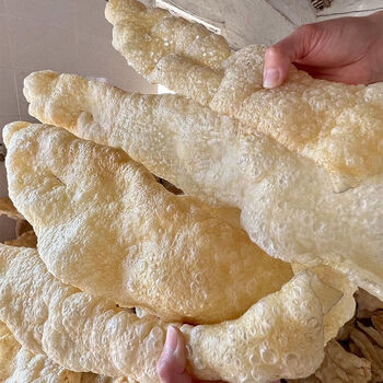 可钦加厚沙爆猪皮沙爆浮皮炒沙非油炸猪皮条皮大皮碎皮沙炒猪皮 条皮