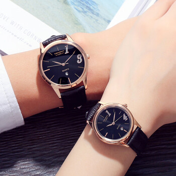 一生一世系列情侣手表送对象真牛皮1314情侣手表一对价男女表简约时尚